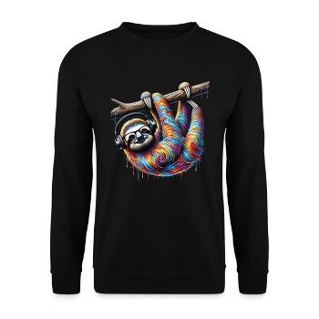 Funny Sloth Art Animal Sloth Wildlife Animals - Unisex Sweatshirt - black - Front - Alina (178cm) & Michal (187cm)