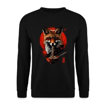 Funny Fox Fox Art Animal Nature Wildlife Animals - Unisex Sweatshirt - black - Front - Alina (178cm) & Michal (187cm)