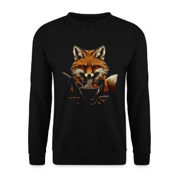Lustiges Fuchs Fox Kunst Tier Natur Wildtier Tiere - Unisex Pullover - Schwarz - Vorne - Alina (178cm) & Michal (187cm)