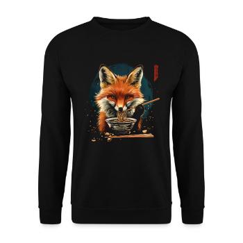Lustiges Fuchs Fox Kunst Tier Natur Wildtier Tiere - Unisex Pullover - Schwarz - Vorne - Alina (178cm) & Michal (187cm)