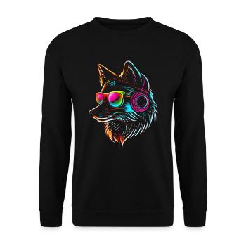 Funny Fox Fox Art Animal Nature Wildlife Animals - Unisex Sweatshirt - black - Front - Alina (178cm) & Michal (187cm)