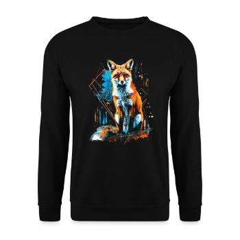 Funny Fox Fox Art Animal Nature Wildlife Animals - Unisex Sweatshirt - black - Front - Alina (178cm) & Michal (187cm)