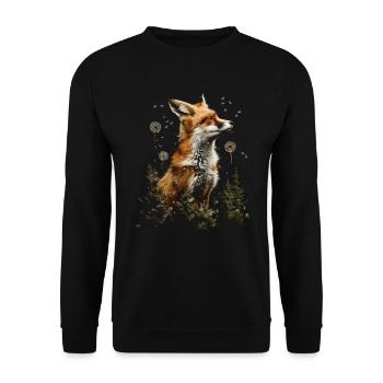 Funny Fox Fox Art Animal Nature Wildlife Animals - Unisex Sweatshirt - black - Front - Alina (178cm) & Michal (187cm)