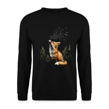 Drôle Renard Renard Art Animal Nature Animaux Animaux Sauvages - Sweat-shirt Unisexe - noir - Devant - Alina (178cm) & Michal (187cm)
