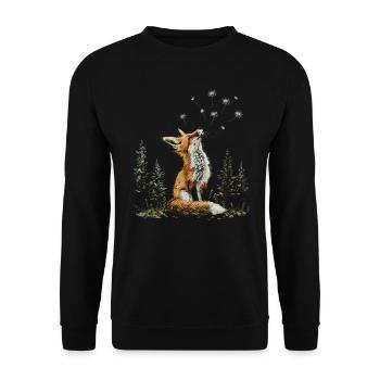 Drôle Renard Renard Art Animal Nature Animaux Animaux Sauvages - Sweat-shirt Unisexe - noir - Devant - Alina (178cm) & Michal (187cm)