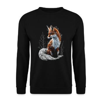 Drôle Renard Renard Art Animal Nature Animaux Animaux Sauvages - Sweat-shirt Unisexe - noir - Devant - Alina (178cm) & Michal (187cm)