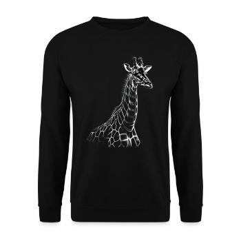 Giraffe Motif Animal Animal Lover Wildlife Safari - Unisex Sweatshirt - black - Front - Alina (178cm) & Michal (187cm)