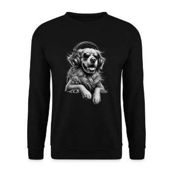 Lustige Golden Retriever Hund Kunst Hundebesitzer - Unisex Pullover - Schwarz - Vorne - Alina (178cm) & Michal (187cm)