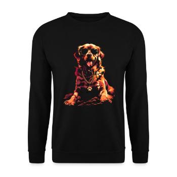 Funny Golden Retriever Dog Art Dog Owner - Unisex Sweatshirt - black - Front - Alina (178cm) & Michal (187cm)