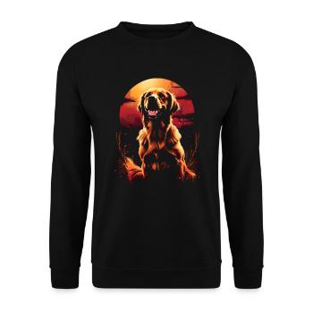 Funny Golden Retriever Dog Art Dog Owner - Unisex Sweatshirt - black - Front - Alina (178cm) & Michal (187cm)