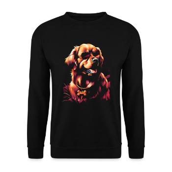 Lustige Golden Retriever Hund Kunst Hundebesitzer - Unisex Pullover - Schwarz - Vorne - Alina (178cm) & Michal (187cm)