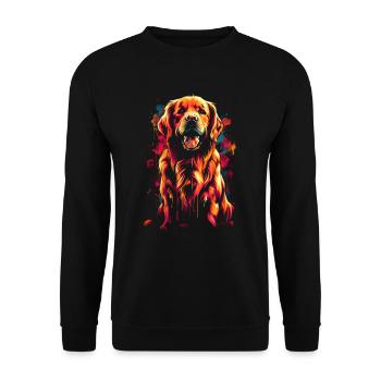 Funny Golden Retriever Dog Art Dog Owner - Unisex Sweatshirt - black - Front - Alina (178cm) & Michal (187cm)