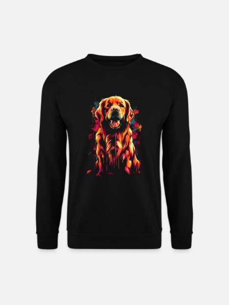 Lustige Golden Retriever Hund Kunst Hundebesitzer - Unisex Pullover - Schwarz