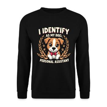 Funny Dog Art Dog Owner Dog Assistant - Unisex Sweatshirt - black - Front - Alina (178cm) & Michal (187cm)