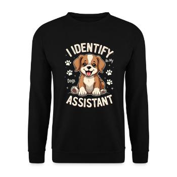 Funny Dog Art Dog Owner Dog Assistant - Unisex Sweatshirt - black - Front - Alina (178cm) & Michal (187cm)