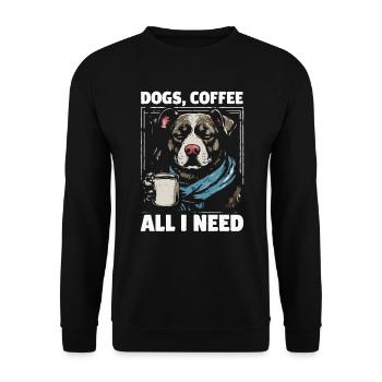Funny Dog Art Dog Owner Dogs Coffee - Unisex Sweatshirt - black - Front - Alina (178cm) & Michal (187cm)