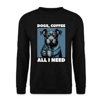 Funny Dog Art Dog Owner Dogs Coffee - Unisex Sweatshirt - black - Front - Alina (178cm) & Michal (187cm)