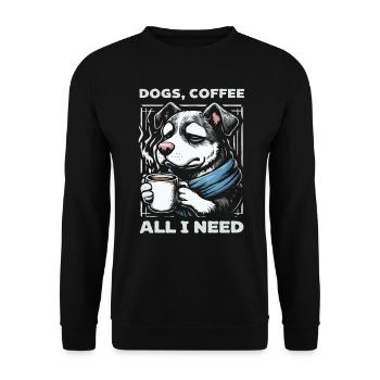Funny Dog Art Dog Owner Dogs Coffee - Unisex Sweatshirt - black - Front - Alina (178cm) & Michal (187cm)