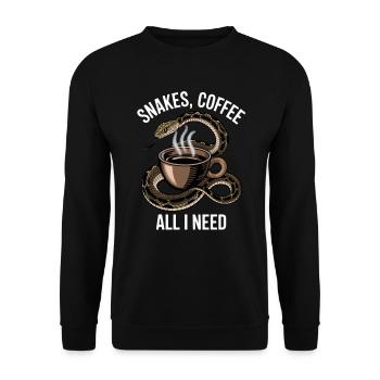 Funny Snake Art Snake Coffee Reptiles - Unisex Sweatshirt - black - Front - Alina (178cm) & Michal (187cm)