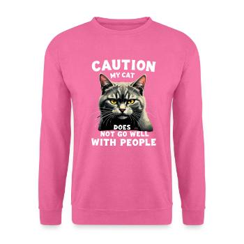 Drôle de chat Chat Propriétaire Chat de compagnie - Sweat-shirt Unisexe - rose - Devant