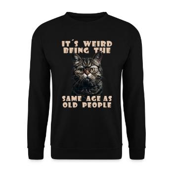 Drôles de chats disant adultes personnes âgées grand-mère grand-père - Sweat-shirt Unisexe - noir - Devant - Alina (178cm) & Michal (187cm)