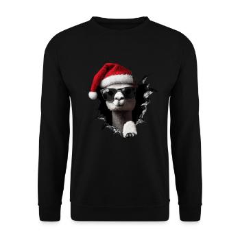 Alpaca Breeder Llama Christmas Christmas Alpaca - Unisex Sweatshirt - black - Front - Alina (178cm) & Michal (187cm)