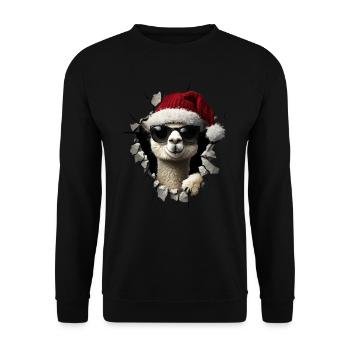 Alpaca Breeder Llama Christmas Christmas Alpaca - Unisex Sweatshirt - black - Front - Alina (178cm) & Michal (187cm)