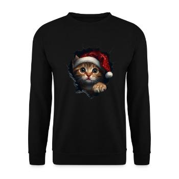 Chat Propriétaire Chats Noël Noël Chat - Sweat-shirt Unisexe - noir - Devant - Alina (178cm) & Michal (187cm)