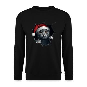 Cat Owner Cats Christmas Christmas Cat - Unisex Sweatshirt - black - Front - Alina (178cm) & Michal (187cm)