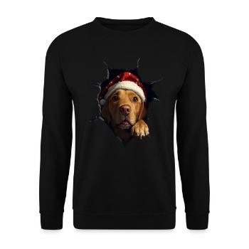 Hundebesitzer Hunde Weihnachten Weihnachts Hund - Unisex Pullover - Schwarz - Vorne - Alina (178cm) & Michal (187cm)