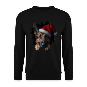 Hundebesitzer Hunde Weihnachten Weihnachts Hund - Unisex Pullover - Schwarz - Vorne - Alina (178cm) & Michal (187cm)