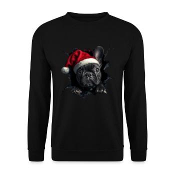 Hundebesitzer Hunde Weihnachten Weihnachts Hund - Unisex Pullover - Schwarz - Vorne - Alina (178cm) & Michal (187cm)
