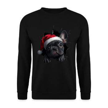 Hundebesitzer Hunde Weihnachten Weihnachts Hund - Unisex Pullover - Schwarz - Vorne - Alina (178cm) & Michal (187cm)