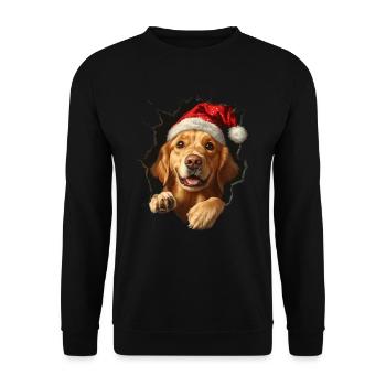 Dog owner dogs Christmas Christmas dog - Unisex Sweatshirt - black - Front - Alina (178cm) & Michal (187cm)