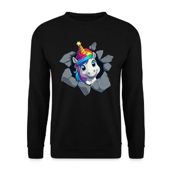Licorne drôle Licornes de Noël Licorne - Sweat-shirt Unisexe - noir - Devant - Alina (178cm) & Michal (187cm)