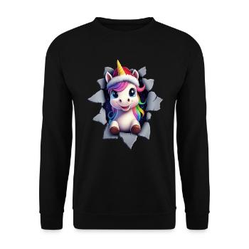 Licorne drôle Licornes de Noël Licorne - Sweat-shirt Unisexe - noir - Devant - Alina (178cm) & Michal (187cm)