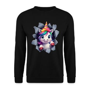Licorne drôle Licornes de Noël Licorne - Sweat-shirt Unisexe - noir - Devant - Alina (178cm) & Michal (187cm)