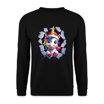 Licorne drôle Licornes de Noël Licorne - Sweat-shirt Unisexe - noir - Devant - Alina (178cm) & Michal (187cm)