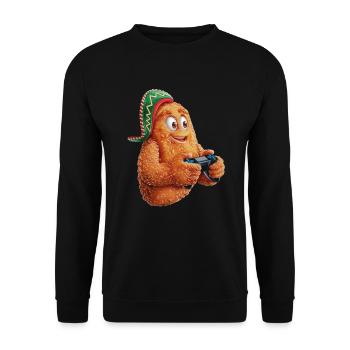 Funny Fast Food Gaming Pizza Gamer Gamer Gaming - Unisex Sweatshirt - black - Front - Alina (178cm) & Michal (187cm)