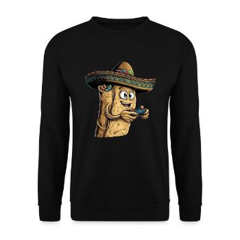 Funny Fast Food Gaming Pizza Gamer Gamer Gaming - Unisex Sweatshirt - black - Front - Alina (178cm) & Michal (187cm)
