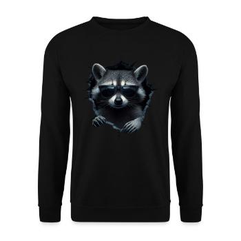 drôle raton laveur raton laveur amant mignon zoo animal - Sweat-shirt Unisexe - noir - Devant - Alina (178cm) & Michal (187cm)