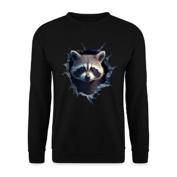 drôle raton laveur raton laveur amant mignon zoo animal - Sweat-shirt Unisexe - noir - Devant - Alina (178cm) & Michal (187cm)