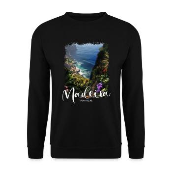 Madeira Island Portugal Vacation Souvenir Tours - Unisex Sweatshirt - black - Front - Alina (178cm) & Michal (187cm)