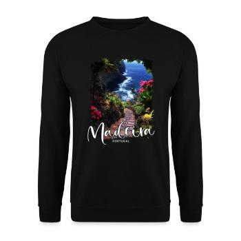 Madeira Island Portugal Vacation Souvenir Tours - Unisex Sweatshirt - black - Front - Alina (178cm) & Michal (187cm)