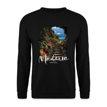 Madeira Island Portugal Vacation Souvenir Tours - Unisex Sweatshirt - black - Front - Alina (178cm) & Michal (187cm)