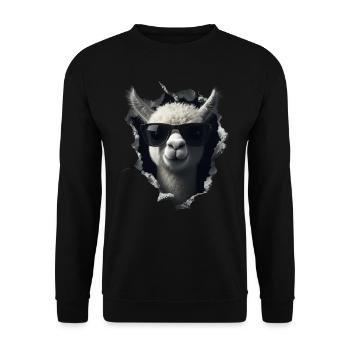 Funny Alpaca Alpaca Lover Cute Zoo Animals - Unisex Sweatshirt - black - Front - Alina (178cm) & Michal (187cm)
