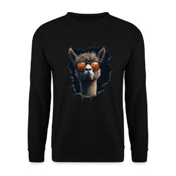 Funny Alpaca Alpaca Lover Cute Zoo Animals - Unisex Sweatshirt - black - Front - Alina (178cm) & Michal (187cm)