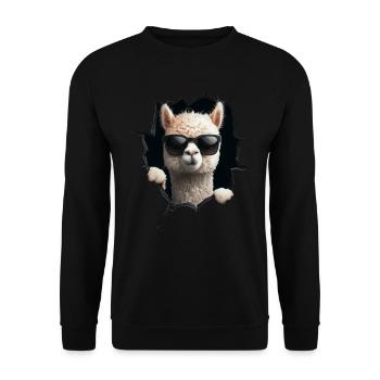 Funny Alpaca Alpaca Lover Cute Zoo Animals - Unisex Sweatshirt - black - Front - Alina (178cm) & Michal (187cm)