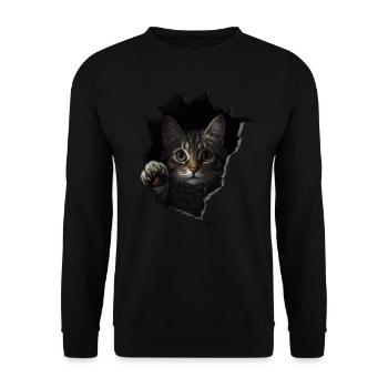 Funny Cats Cat Owner Cute Cat Pet - Unisex Sweatshirt - black - Front - Alina (178cm) & Michal (187cm)