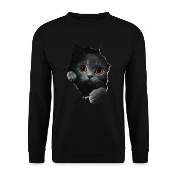 Funny Cats Cat Owner Cute Cat Pet - Unisex Sweatshirt - black - Front - Alina (178cm) & Michal (187cm)